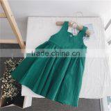 Factory Supply 2-7Y Little Girls Hollow Back Green One-piece Dress Little Girls thumbnail-4
