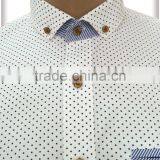 White Polka With Folder Pocket Contrast Collar Stand Casual Shirt Refreshing thumbnail-2