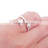 White Copper Cable Twisted Open Rings Silver Plated Pentagram Star Spiral thumbnail-3