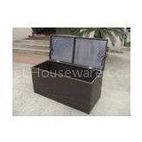 Brown All Weather Patio KD Resin Wicker Storage Box With Air Pump