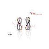 14K Gold Plated 2MM Round Cut Wax CZ 925 Sterling Silver Stur Earrings With Earpins thumbnail-1