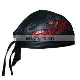 HMB-901M LEATHER SKULL CAP DURAG HEA WRAP BANDANA SKULLCAP HATS SCARF SNAKE SKIN ORIGINAL