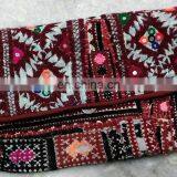 Hot Selling Latest Women's Fashion Mirror Work Embroidery Vintage Tribal Gypsy Banjara Clutch Bag Indian Cotton Bags thumbnail-1