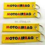 Custom Cheap Wholesale Yellow Overlock Embroidered Keychain