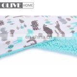Custom Lightweight Cute Animal Printed Minky Sherpa Throw Double Sides Baby Blankets For Winter thumbnail-6
