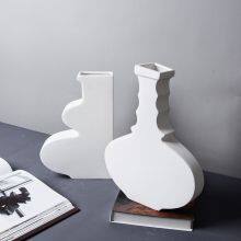 Minimalism White Gourd Frosted Firm Tall Large Ceramic Vase For Living Room Shopping Mall thumbnail-3