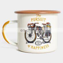 Customized Logo Printing Steel Metal Enamel Espresso Cup for Restaurant thumbnail-1