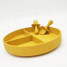Silicone Baby Divided Plate Suction Feeding Plate Set thumbnail-2