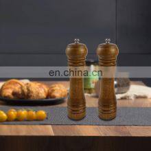 Adjustable Shakers Large Capacity Acacia Wood Salt And Pepper Grinder Mills Set thumbnail-3
