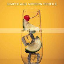 Amazing Transparent PET Logo Wine Wedding Customize Flute Stemless Plastic Glasses Champagne thumbnail-5