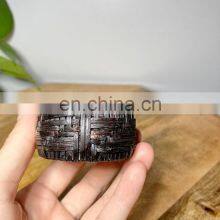 Rustic Set of 4 Vintage Rattan Napkin Rings Tableware Set Napkin Holder Rings Wovenmade in Vietnam thumbnail-2