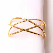 Alloy Napkin Holder Gold Hollowed Cross Napkin Ring For Party Feast Table Decoration thumbnail-2