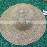 New Fashion Wholesale Ladies Colourful Handweave Straw Floppy Hat thumbnail-3