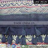 100% Polyester Geometry Printed Woven Scarf With Tassels For SS 16 thumbnail-6