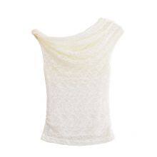 Spring and Summer New French One Shoulder Lace Sexy off Shoulder Irregular Casual Sleeveless T-shirt thumbnail-2