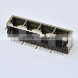 Muti-Port 1*4 Port RJ45 PCB Connector With Shield