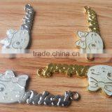 2015 New Arrive Cat Head Shape With Silver Glitter Finishing Sew-on Badges --- BG1503 thumbnail-3