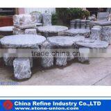 Grey Granite Garden Stone Table & Bench
