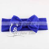 Handmade Solid Cotton Fabric Headband With Big Bowknot, Baby Messy Bow Tie Elastic Head Wrap, Baby Good Strength Hair Band thumbnail-5