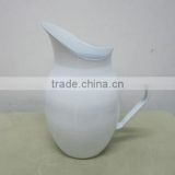 enamel pitcher, white enamel jug ,Carbon steel enamel kettle, enamel pot, white enamel cookware