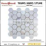 Vietnam Milky White Hexagon Marble Mosaic Tile Polished thumbnail-2