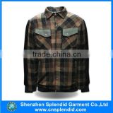 china imported clothes custom your logo button up plaid jacket