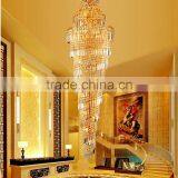 Cylinder Shape Crystal Chandelier , Long Chandeliers for Hotel Lobby thumbnail-1