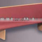 Solid wooden Church luxurious Pew with red fabric of backside of back / Oak church pew furniture