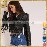 Woman Black Leather Jacket thumbnail-5