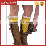 V-02 Fasnion Original 2 Buttons Crochet Lace Boot Cuffs Lacy Knit Boot Cuffs Short Lace Boot Cuffs