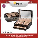 Fashion Lacquer Wood Drawer Watch Pen Box/Top Glass Fountain Pen Case Design thumbnail-1