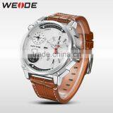 WEIDE Japan Movement Quartz Watch Sr626sw 3ATM Water Resistant Digital Watch Genuine Leather Strap Quartz Watches Men thumbnail-4