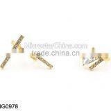 2 Set Brand Hollow With Black Crystal Punk Ring thumbnail-6