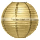 Wholesale Gold paper lantern Handmade Chinese Round paper lantern for party decor