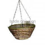 Banana Leaf and Corn Rope Flat Bottom Hanging Planter - Banana Leaf and Corn Rope Flower Basket - Banana Leaf and Cor Flower Pot thumbnail-1