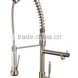 Brushed Nickel Commercial Style Pre Rinse Kitchen Faucet with Pot Filler 8602-1-BN
