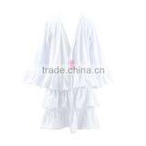 Wholesale oem service supply type long winter coat warm coat spring coats white cotton ruffle baby girl coat