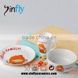 Hot Selling Decal Children Ceramic Porcelain Dinner Set thumbnail-3