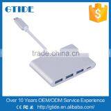USB 3.1 Type C Male to USB C Type-C Female Port+3 Ports USB A 3.0 HUB Data Cable Adapter/Connector for Apple Macbook 12 Inch