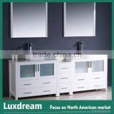 White Living House Bathroom Cabinet With Frosted Glass Door