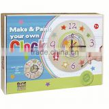 Designing painting wooden clock DIY wooden toy for kids
