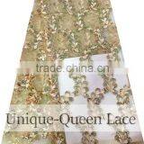 2016 Fashion African Lace Fabrics / French Tulle Lace Embroidered Nigeria Laces With Sequins/nigeria Laces thumbnail-1