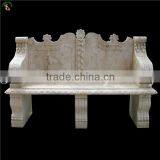 Hand Carved Travertine Garden Bench