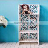 White Color Water Proof DIY Carved Storage Shelves With 4 Layer Width 42cm(FH-BL0442)