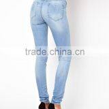 Supersoft High Waisted Ultra Skinny Jeans In Ice Blue Vintage Wash for Women (LOTX123) thumbnail-4