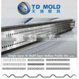 extrusion dies head for honeycomb-type hollow board