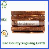 Handmade Classic Wood Crate With Handles Distressed Pine Wood Crates thumbnail-3