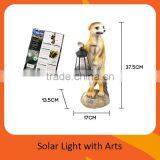 Solar Powered Meerkat With Lantern Polyresin Garden Light With 1 Bright White LED Light thumbnail-2