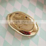 Table Top Decorative Small Ceremic Golden Leaf Tray thumbnail-3