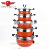 colorful 10pcs stainless steel best selling soup pot set/cooking pot set